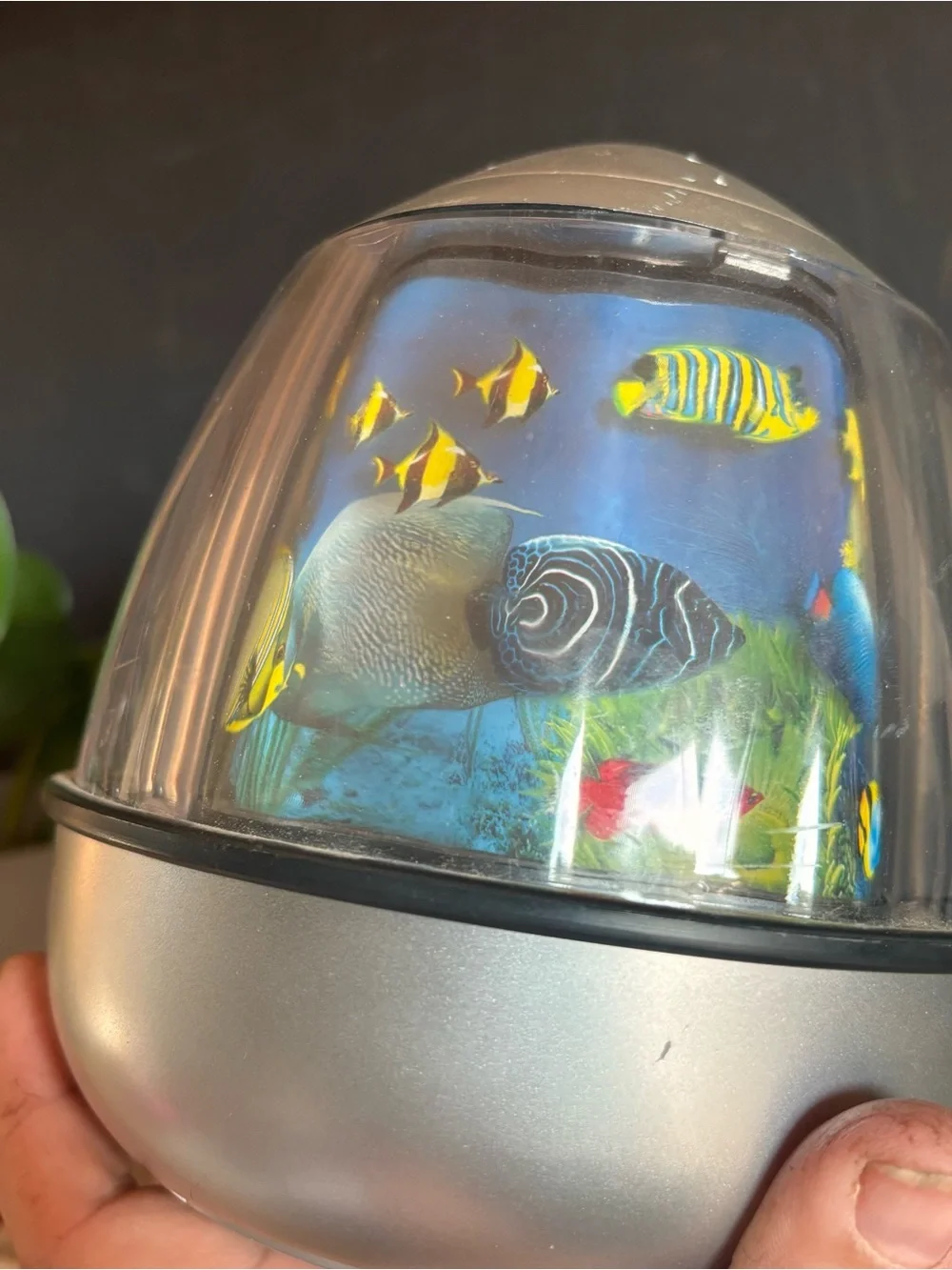 Vintage 90's Magma Lite Rotating Lamp Underwater Ocean Fish Coral Scene Lighting